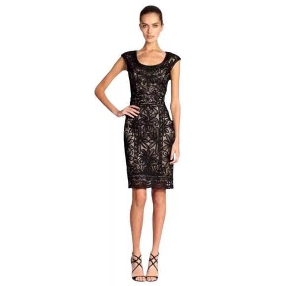 Sue Wong Black and Cream Lace Dress - Picture 2 of 8